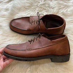 Gokey | Shoes | Gokey Brown Leather Lace Up Vibram Sole  display picture 1